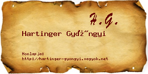 Hartinger Gyöngyi névjegykártya